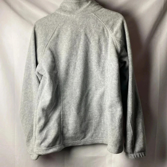 COLUMBIA WO SIZE LARGE GRAY FLEECE FRONT ZIP JACKET POCKETS GOOD CLEAN CONDIRION - Picture 7 of 9